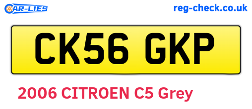 CK56GKP are the vehicle registration plates.