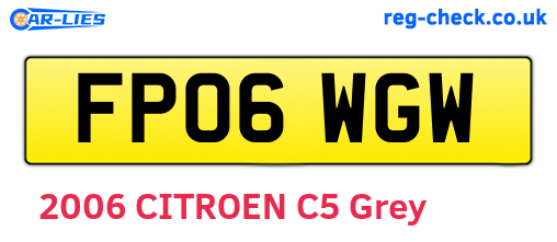 FP06WGW are the vehicle registration plates.