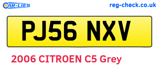 PJ56NXV are the vehicle registration plates.