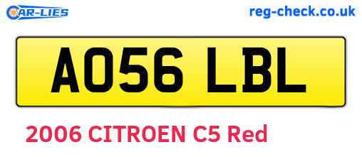 AO56LBL are the vehicle registration plates.