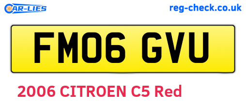 FM06GVU are the vehicle registration plates.