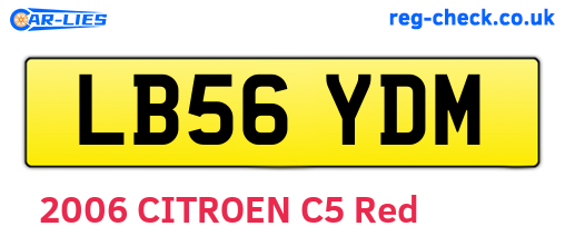 LB56YDM are the vehicle registration plates.