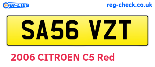 SA56VZT are the vehicle registration plates.