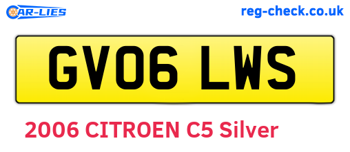 GV06LWS are the vehicle registration plates.