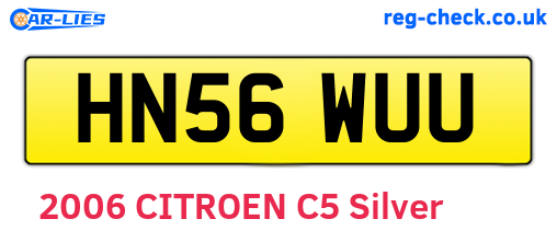 HN56WUU are the vehicle registration plates.
