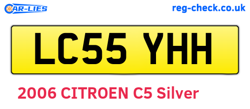 LC55YHH are the vehicle registration plates.