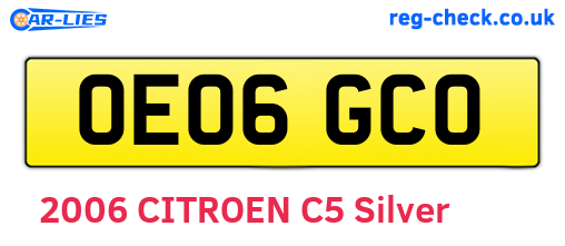 OE06GCO are the vehicle registration plates.