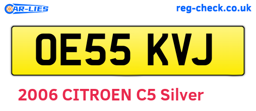 OE55KVJ are the vehicle registration plates.
