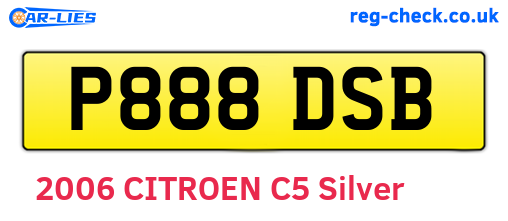 P888DSB are the vehicle registration plates.