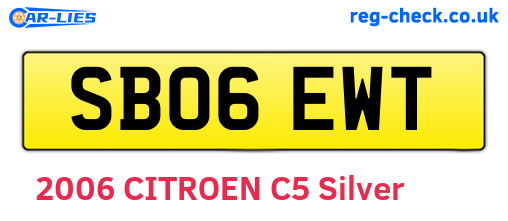 SB06EWT are the vehicle registration plates.