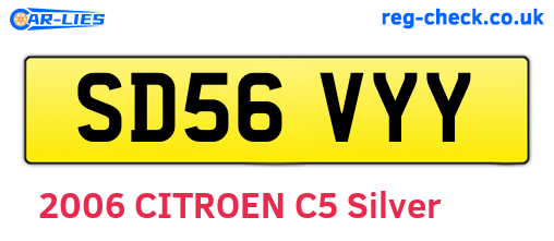 SD56VYY are the vehicle registration plates.