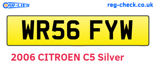 WR56FYW are the vehicle registration plates.