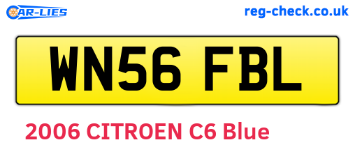 WN56FBL are the vehicle registration plates.