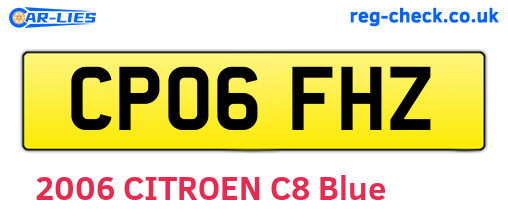 CP06FHZ are the vehicle registration plates.