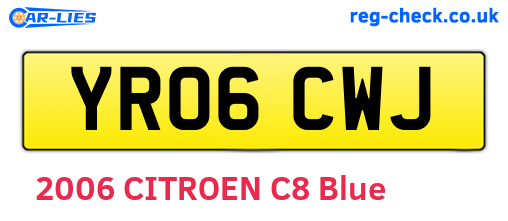YR06CWJ are the vehicle registration plates.