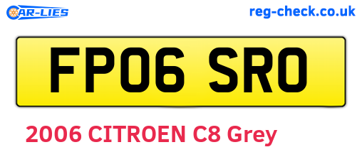 FP06SRO are the vehicle registration plates.