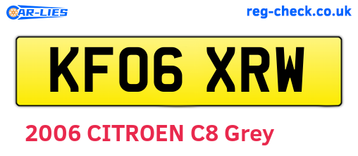 KF06XRW are the vehicle registration plates.