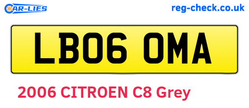 LB06OMA are the vehicle registration plates.