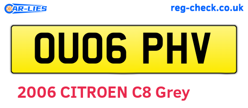 OU06PHV are the vehicle registration plates.