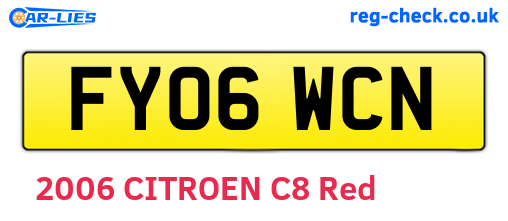 FY06WCN are the vehicle registration plates.