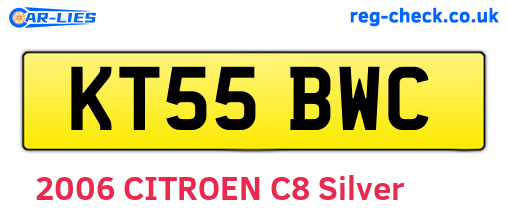 KT55BWC are the vehicle registration plates.