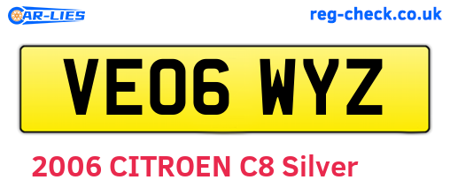 VE06WYZ are the vehicle registration plates.
