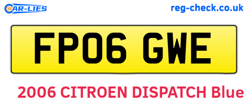 FP06GWE are the vehicle registration plates.