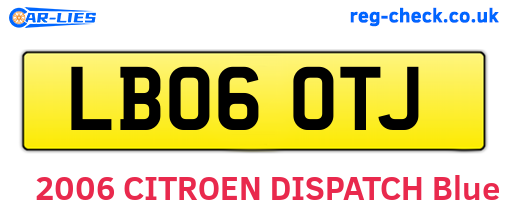 LB06OTJ are the vehicle registration plates.