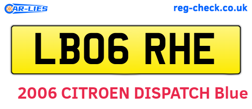 LB06RHE are the vehicle registration plates.