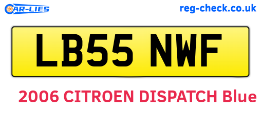 LB55NWF are the vehicle registration plates.