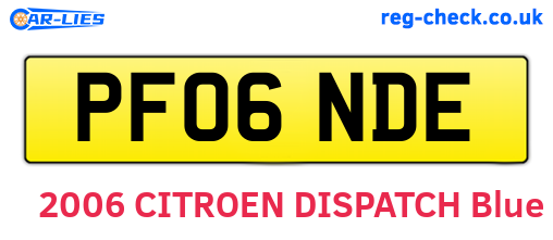 PF06NDE are the vehicle registration plates.