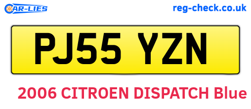 PJ55YZN are the vehicle registration plates.