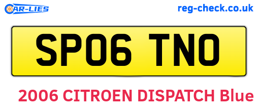 SP06TNO are the vehicle registration plates.