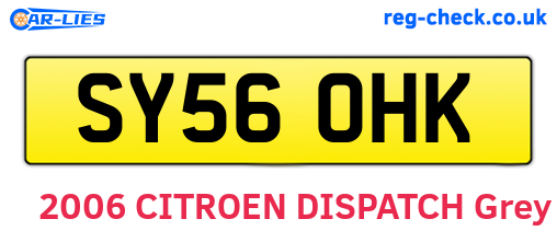 SY56OHK are the vehicle registration plates.
