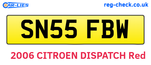 SN55FBW are the vehicle registration plates.