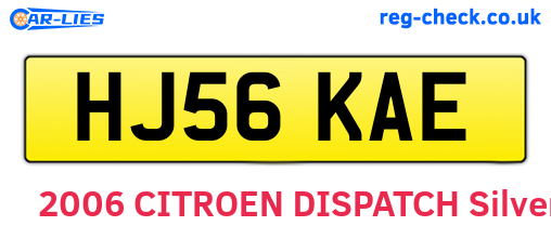 HJ56KAE are the vehicle registration plates.