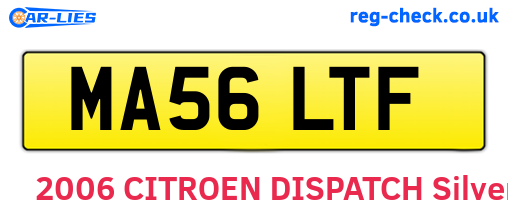 MA56LTF are the vehicle registration plates.