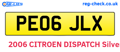 PE06JLX are the vehicle registration plates.