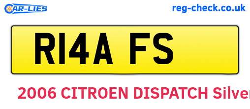 R14AFS are the vehicle registration plates.