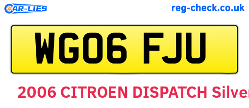 WG06FJU are the vehicle registration plates.