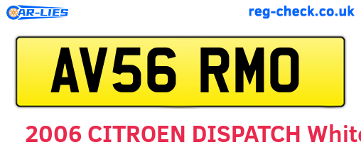 AV56RMO are the vehicle registration plates.