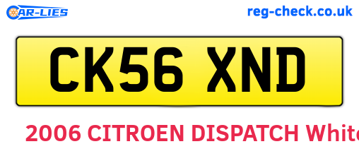 CK56XND are the vehicle registration plates.