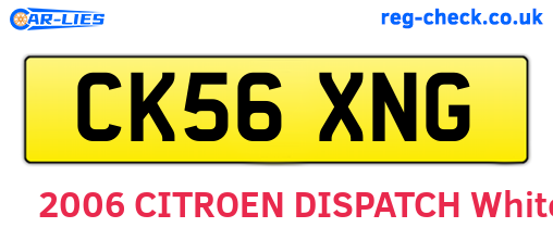CK56XNG are the vehicle registration plates.