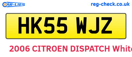 HK55WJZ are the vehicle registration plates.