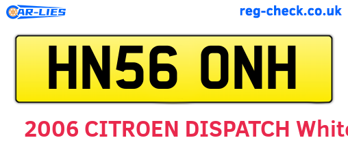 HN56ONH are the vehicle registration plates.