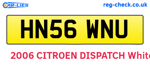 HN56WNU are the vehicle registration plates.