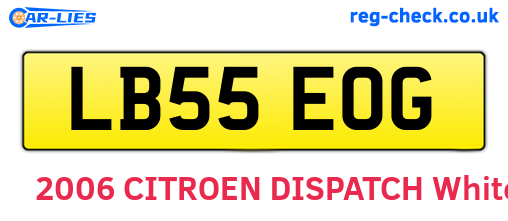 LB55EOG are the vehicle registration plates.