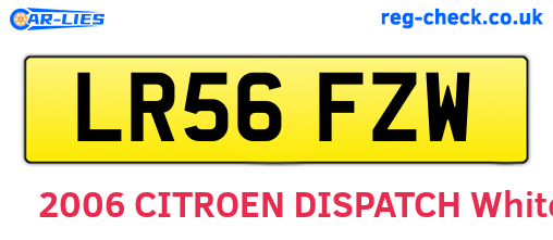 LR56FZW are the vehicle registration plates.