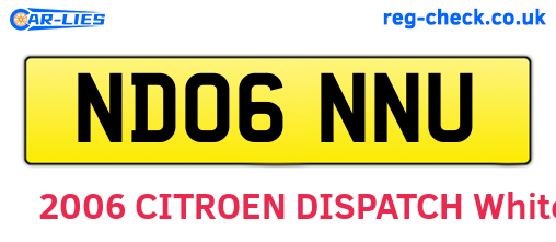 ND06NNU are the vehicle registration plates.