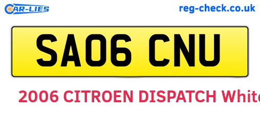SA06CNU are the vehicle registration plates.